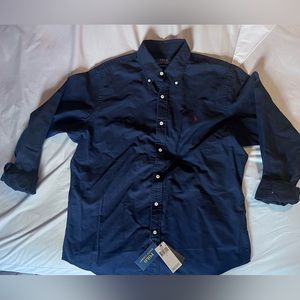 Ralph Lauren dark blue button-down casual longsleeve shirt